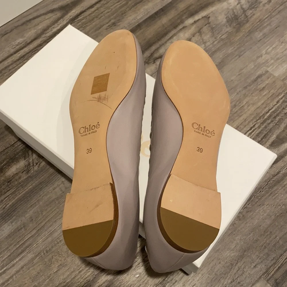 😍 Chloe Lauren Leather Ballet Flats Shoes NEW! - Picture 13 of 16